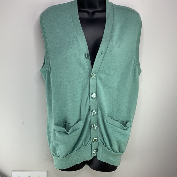 Uomo Bravo button down vest 100% Merino - Picture 2 of 10